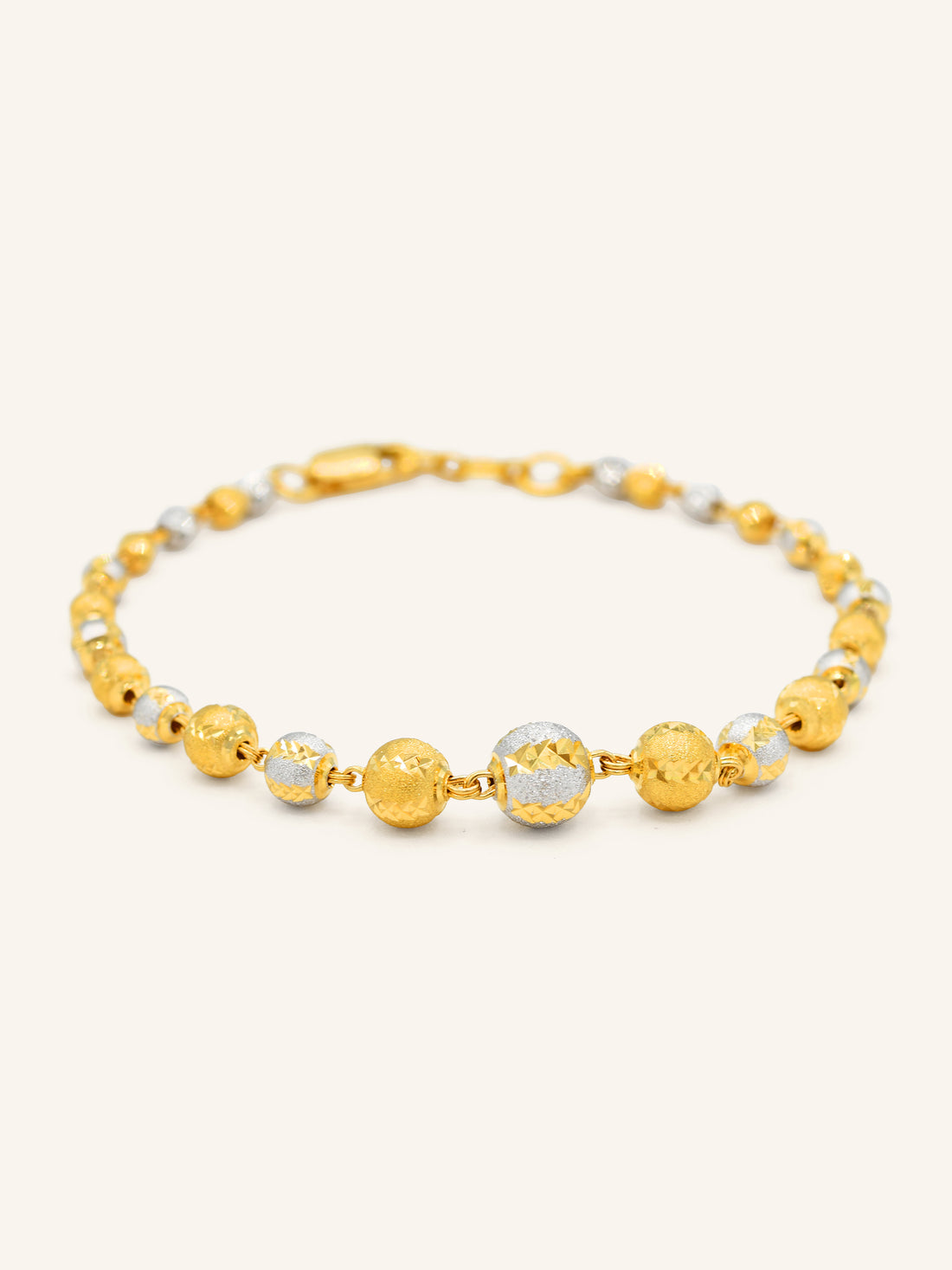 22ct Gold Two-Tone Ball Bracelet