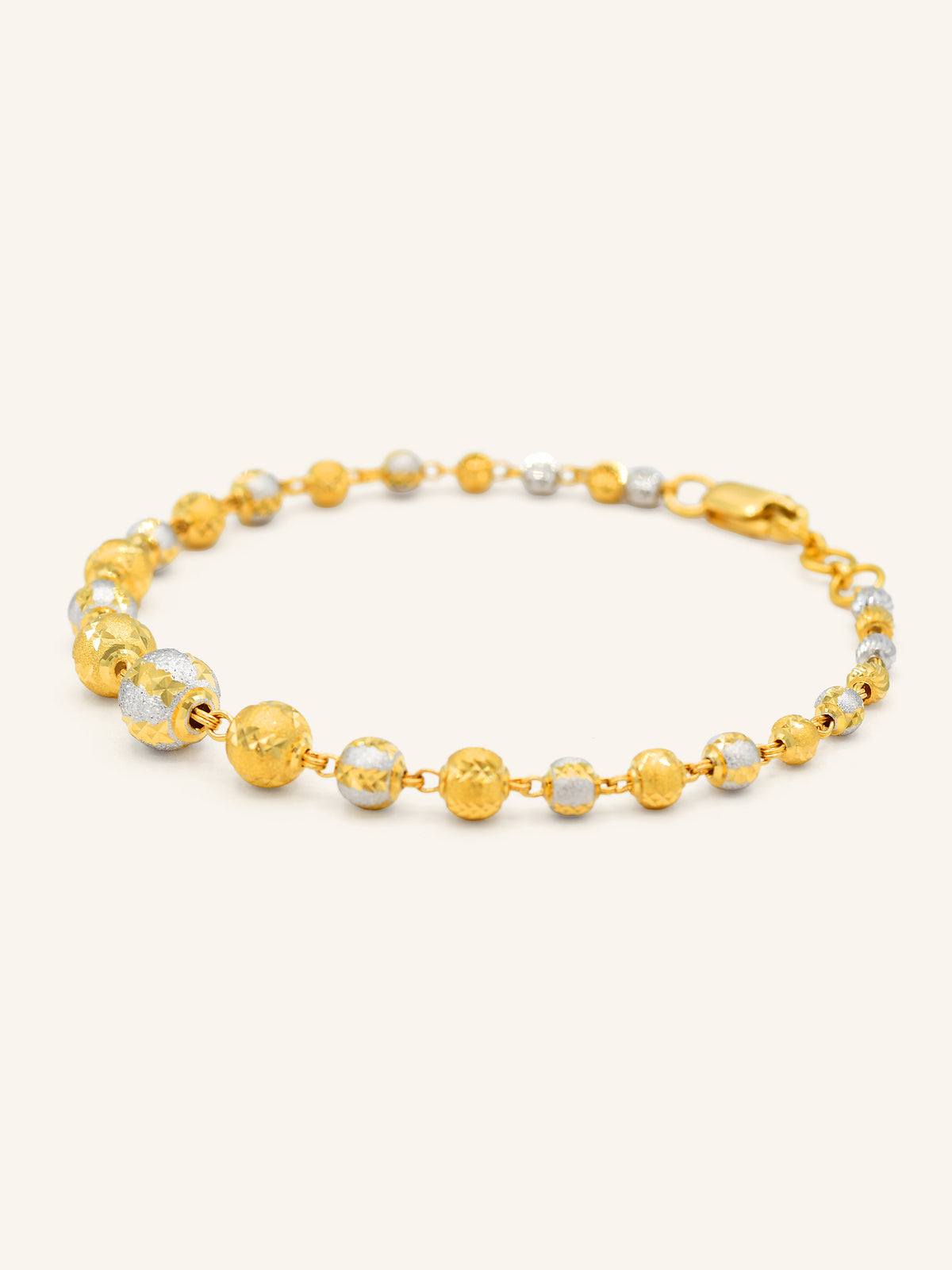 22ct Gold Two-Tone Ball Bracelet