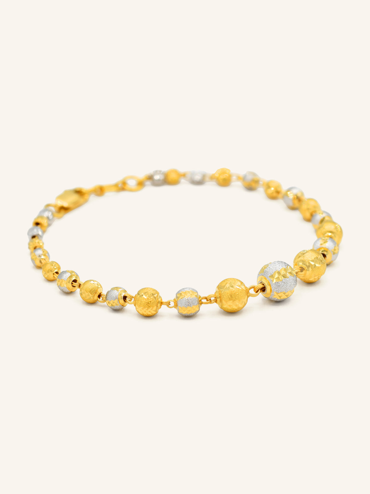 22ct Gold Two-Tone Ball Bracelet