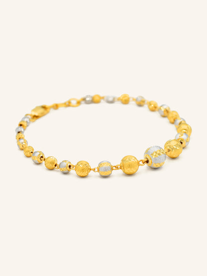 22ct Gold Two-Tone Ball Bracelet