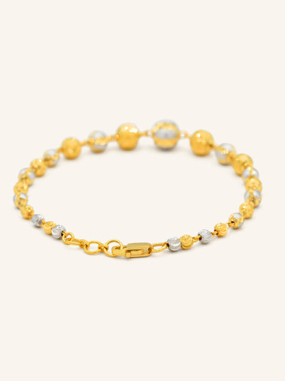 22ct Gold Two-Tone Ball Bracelet