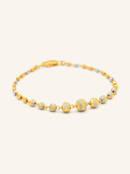 22ct Gold Two Tone Ball Bracelet