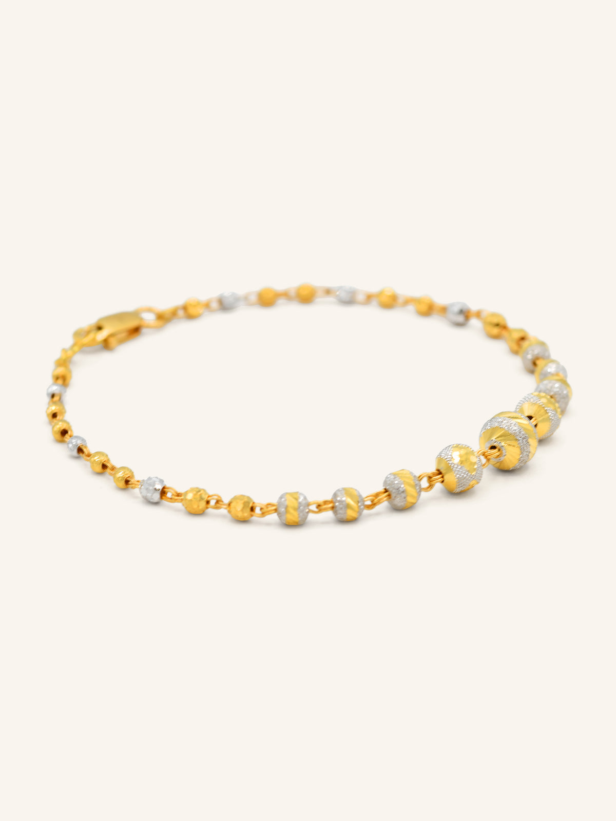 22ct Gold Two Tone Ball Bracelet