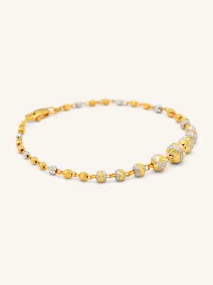 22ct Gold Two Tone Ball Bracelet