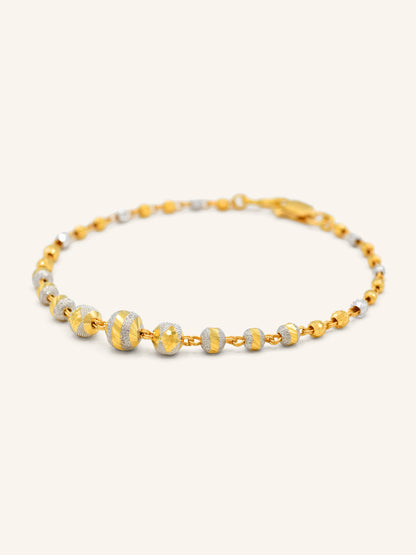 22ct Gold Two Tone Ball Bracelet