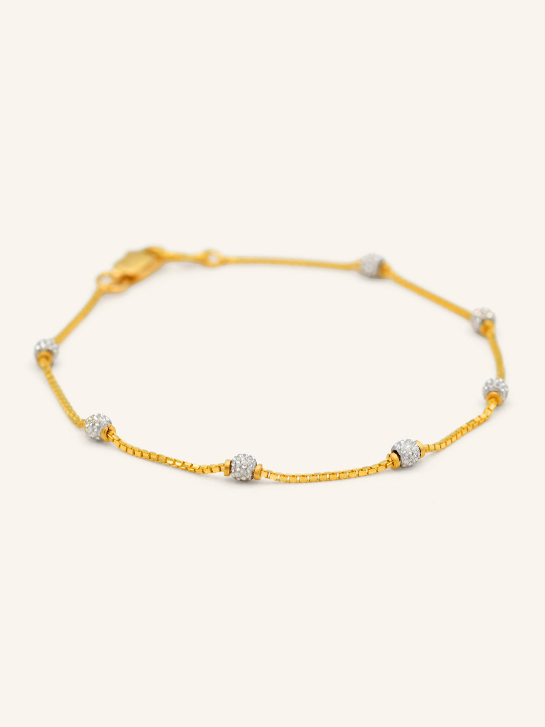 22ct Gold Two Tone Ball Bracelet