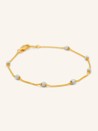 22ct Gold Two Tone Ball Bracelet