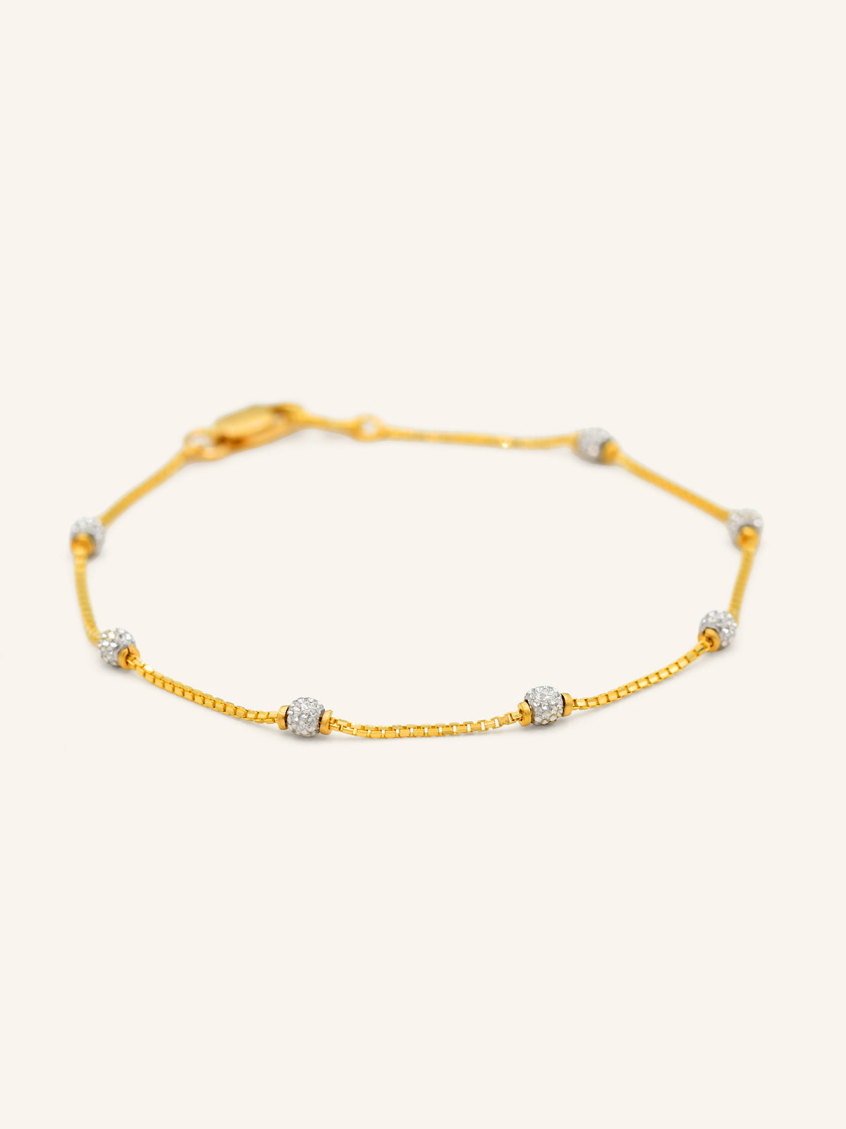 22ct Gold Two Tone Ball Bracelet