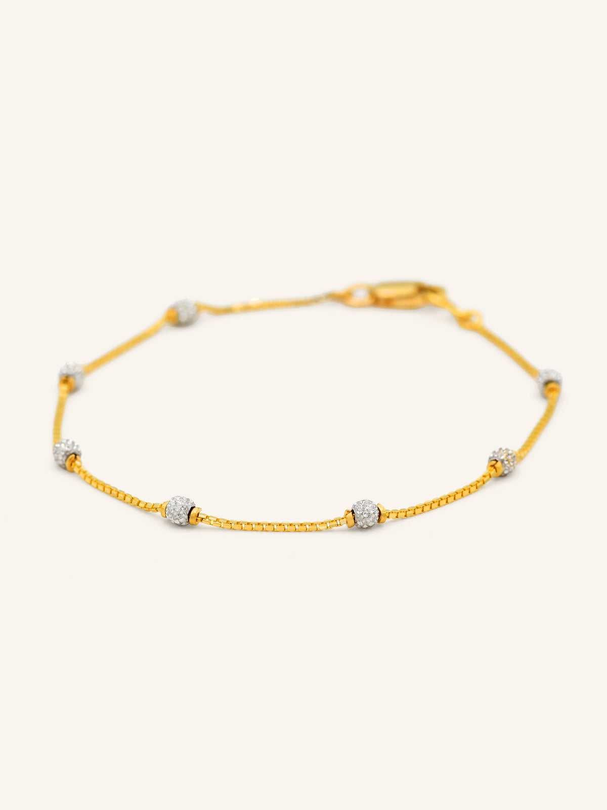 22ct Gold Two Tone Ball Bracelet