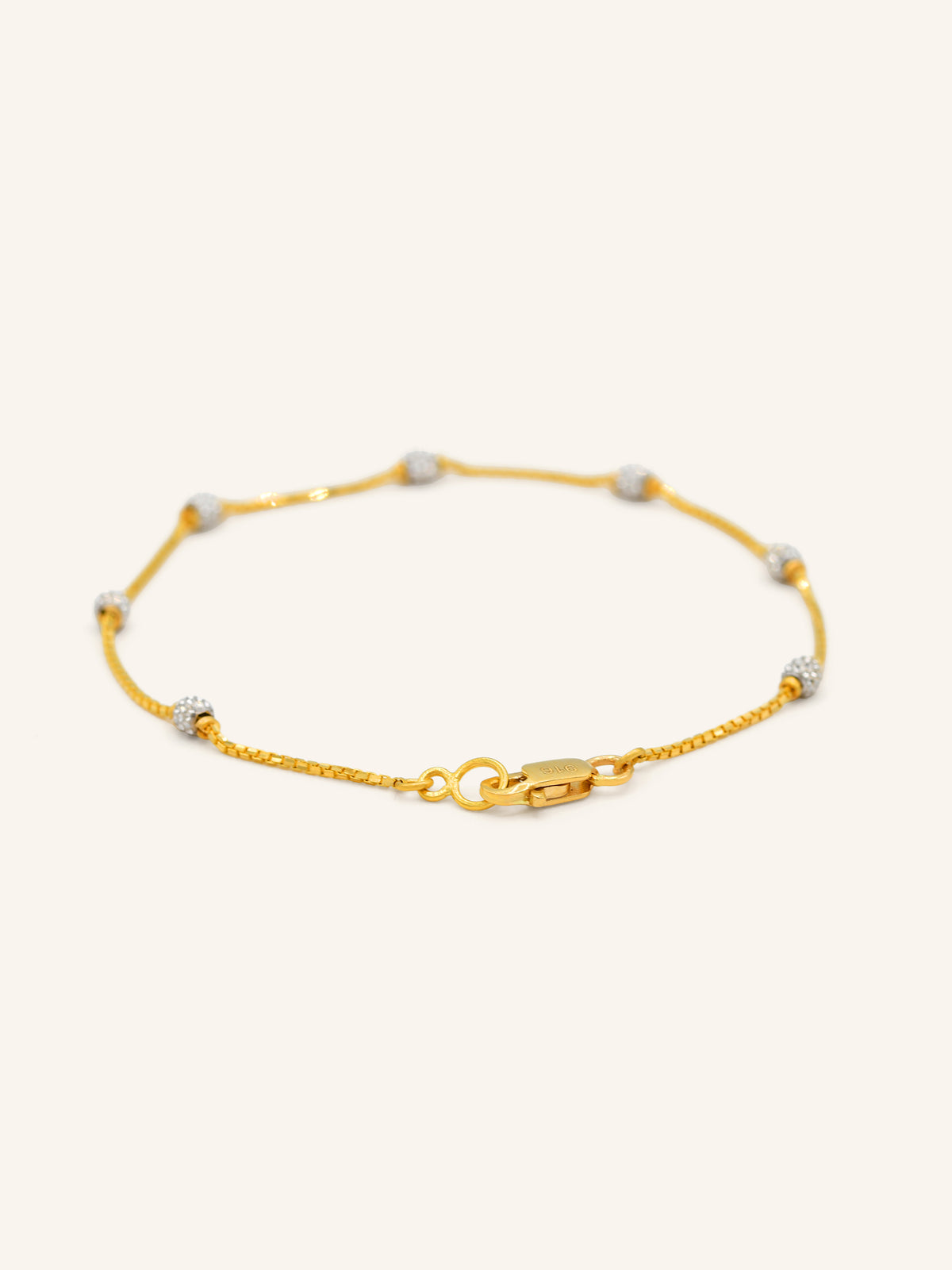 22ct Gold Two Tone Ball Bracelet