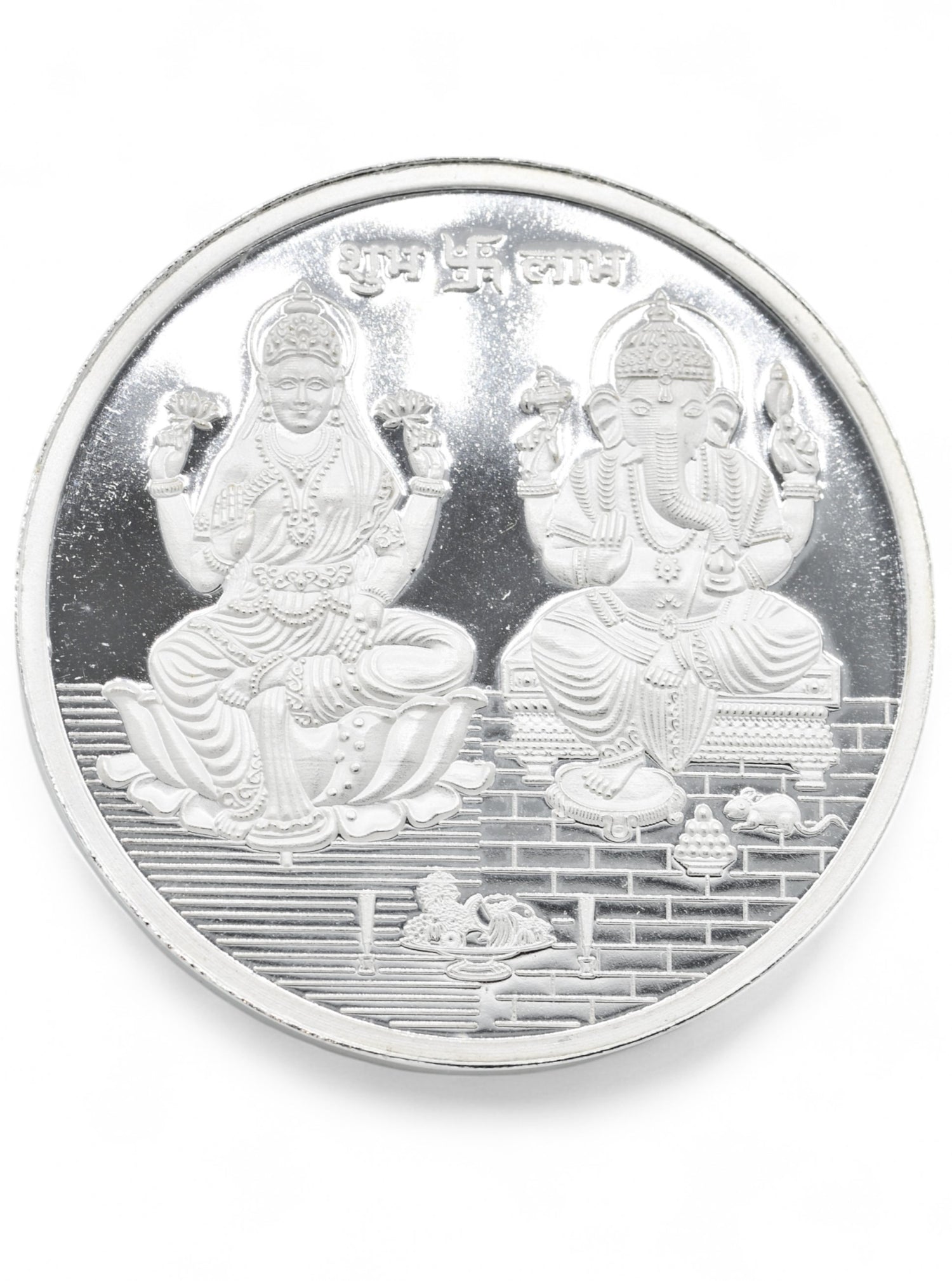 100 Grams Silver Laxmiji &amp; Ganesha Coin