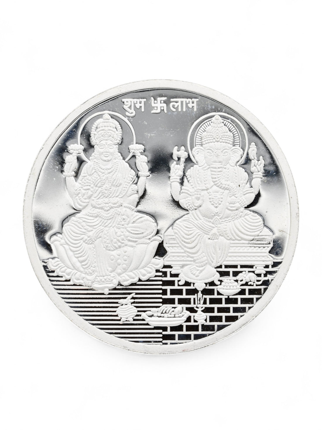 50 Grams Silver Laxmiji &amp; Ganesha Coin