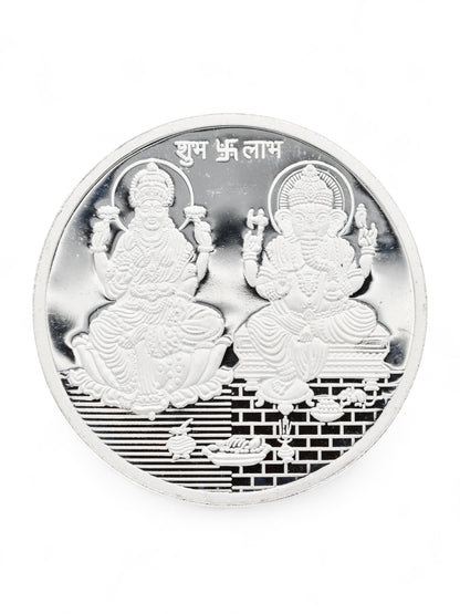 50 Grams Silver Laxmiji &amp; Ganesha Coin