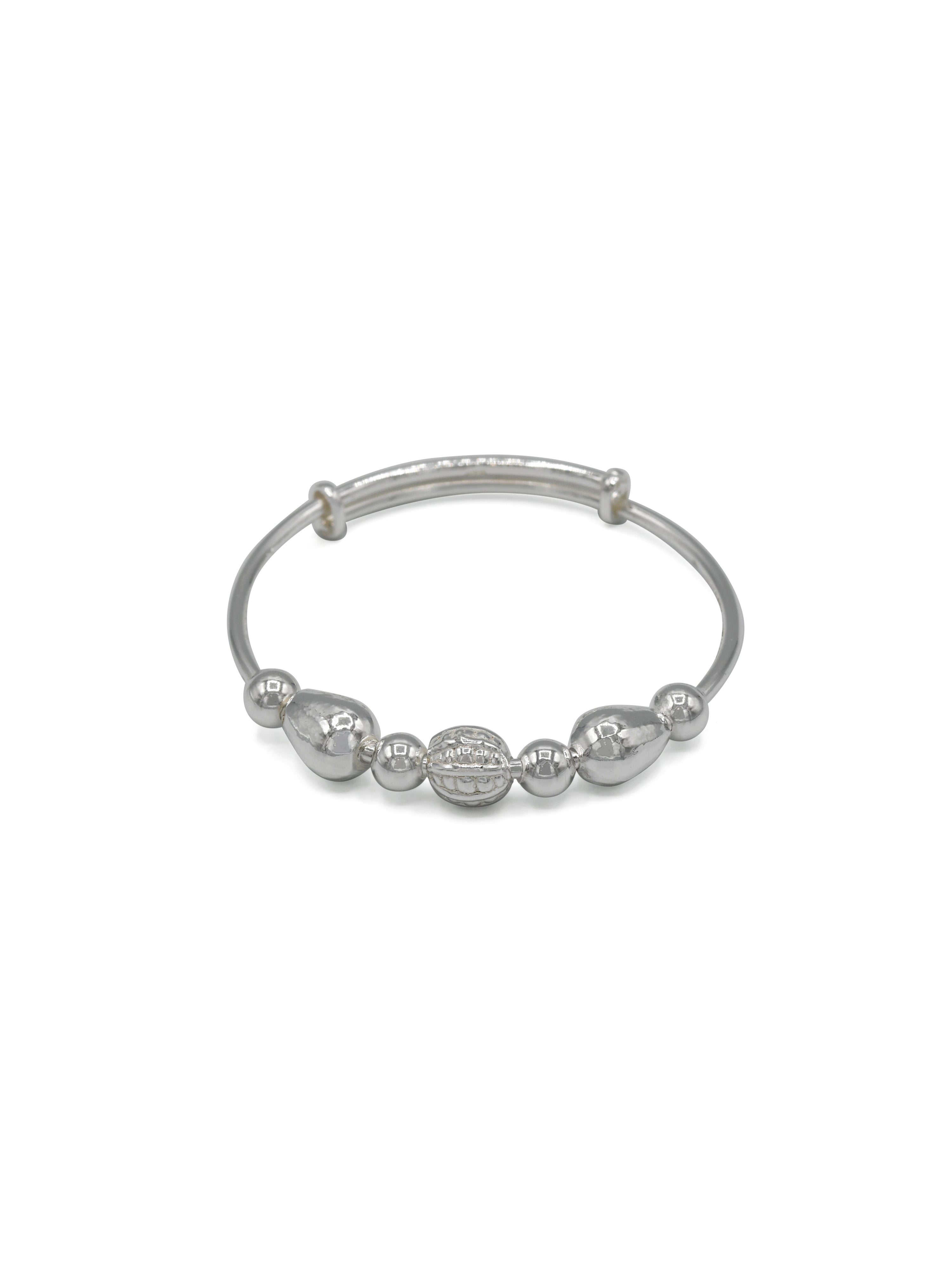 Silver Adjustable Pair Baby Bangle - Roop Darshan