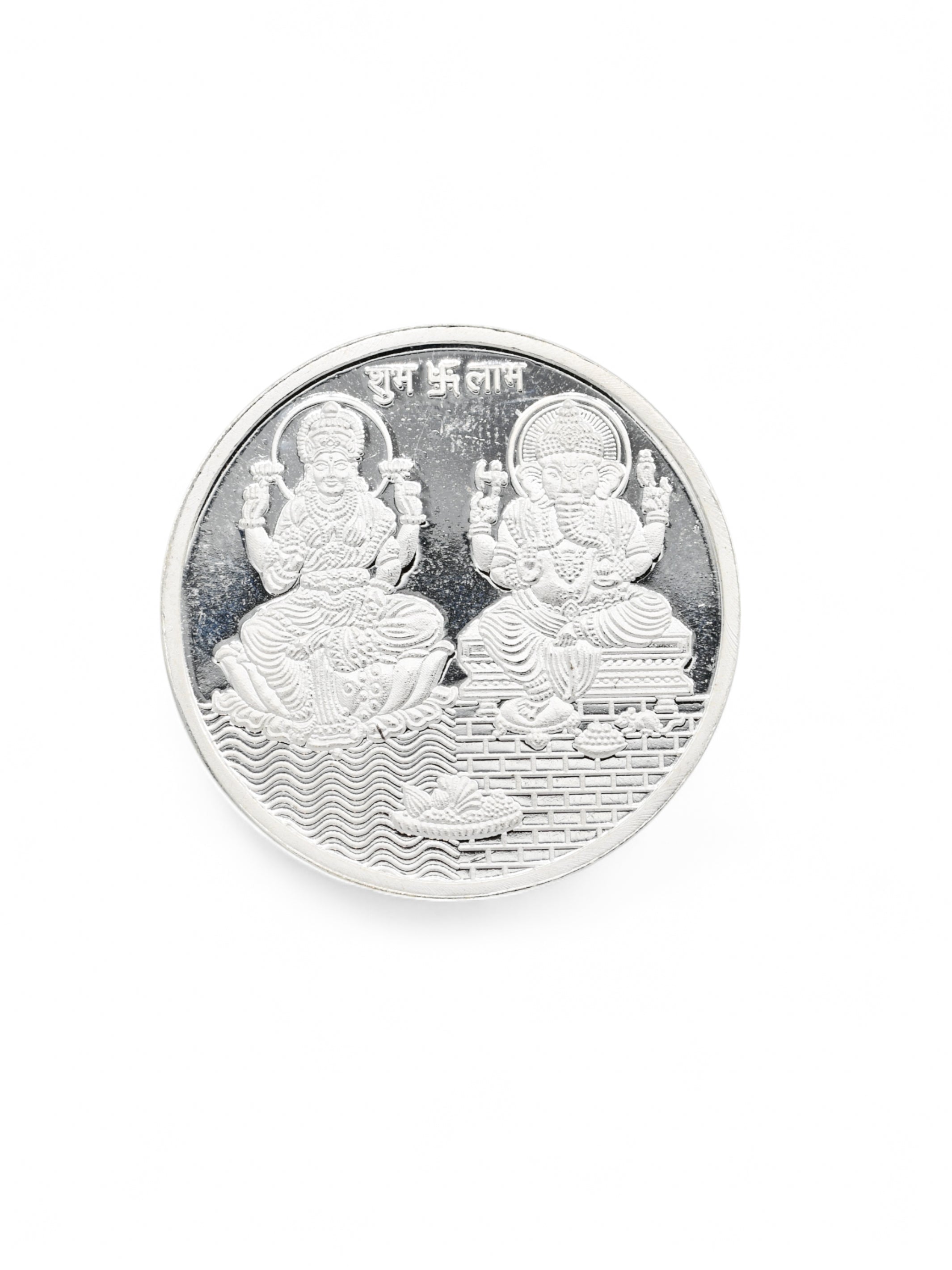 20 Grams Silver Laxmiji &amp; Ganesha Coin - Roop Darshan