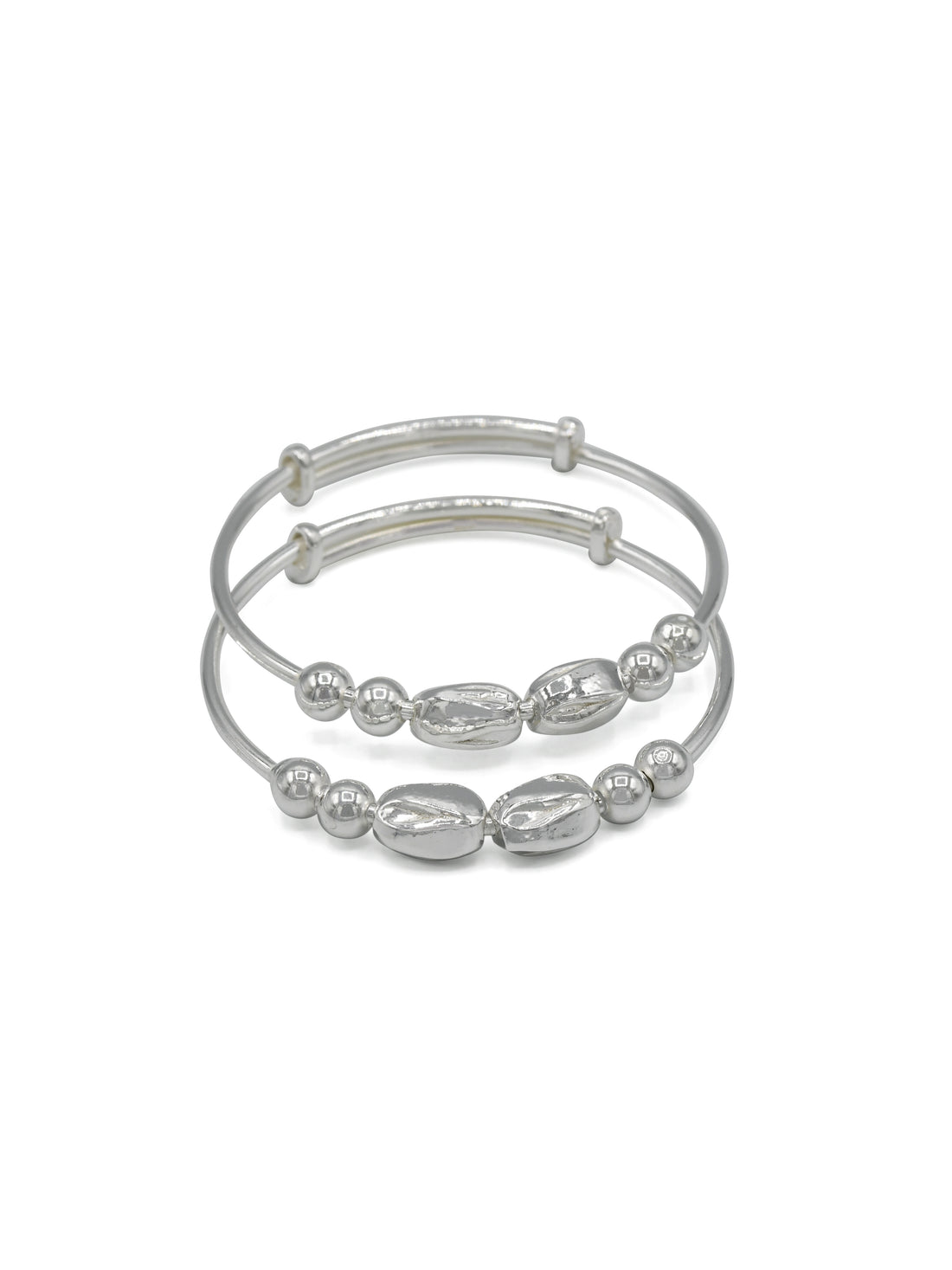 Silver Adjustable Pair Baby Bangle
