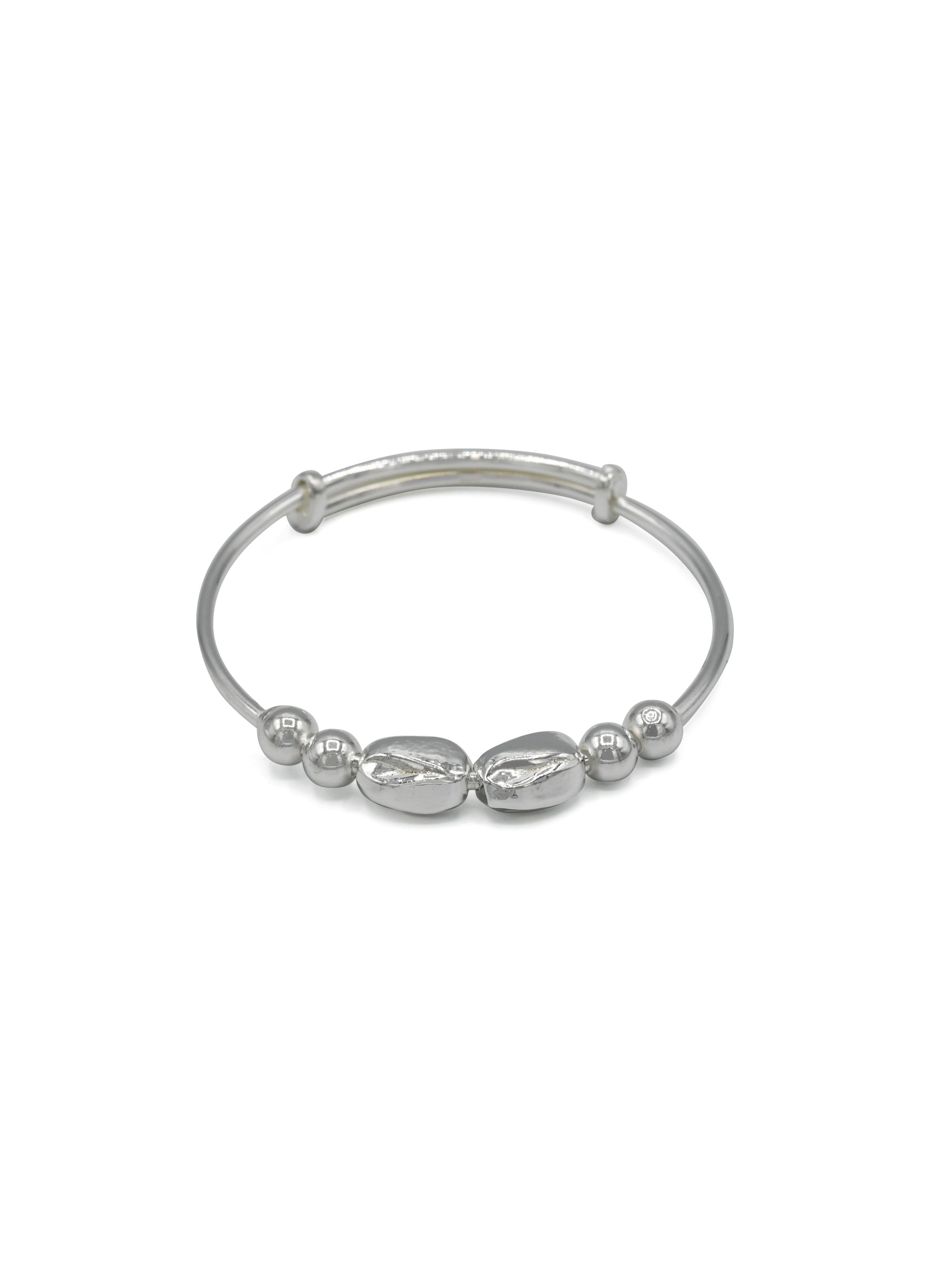 Silver Adjustable Pair Baby Bangle - Roop Darshan