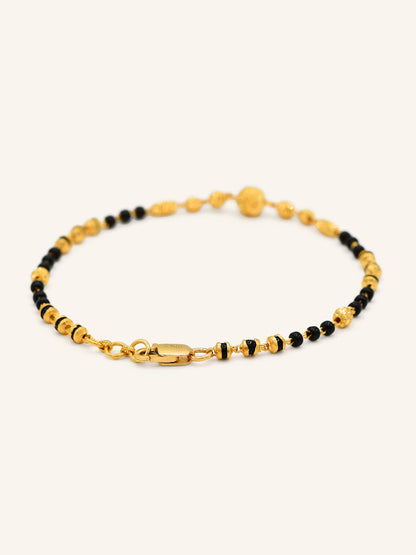 22ct Gold Black Bead Ball Bracelet