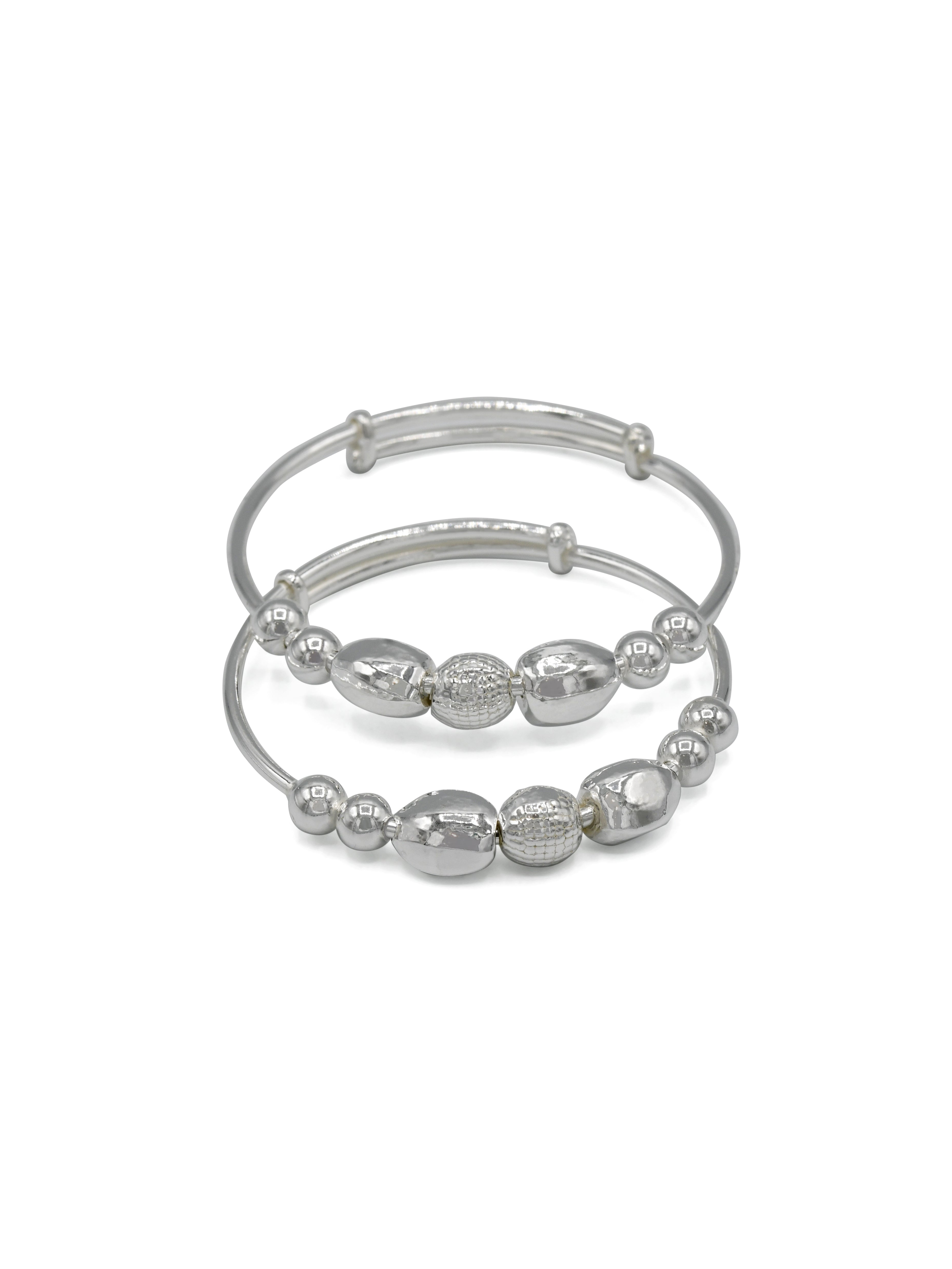 Silver Adjustable Pair Baby Bangle