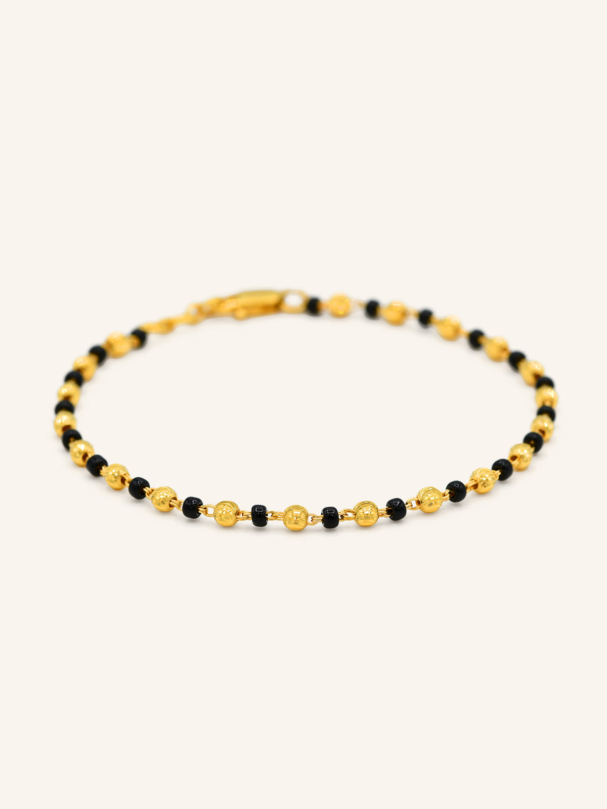 22ct Gold Black Bead Ball Bracelet