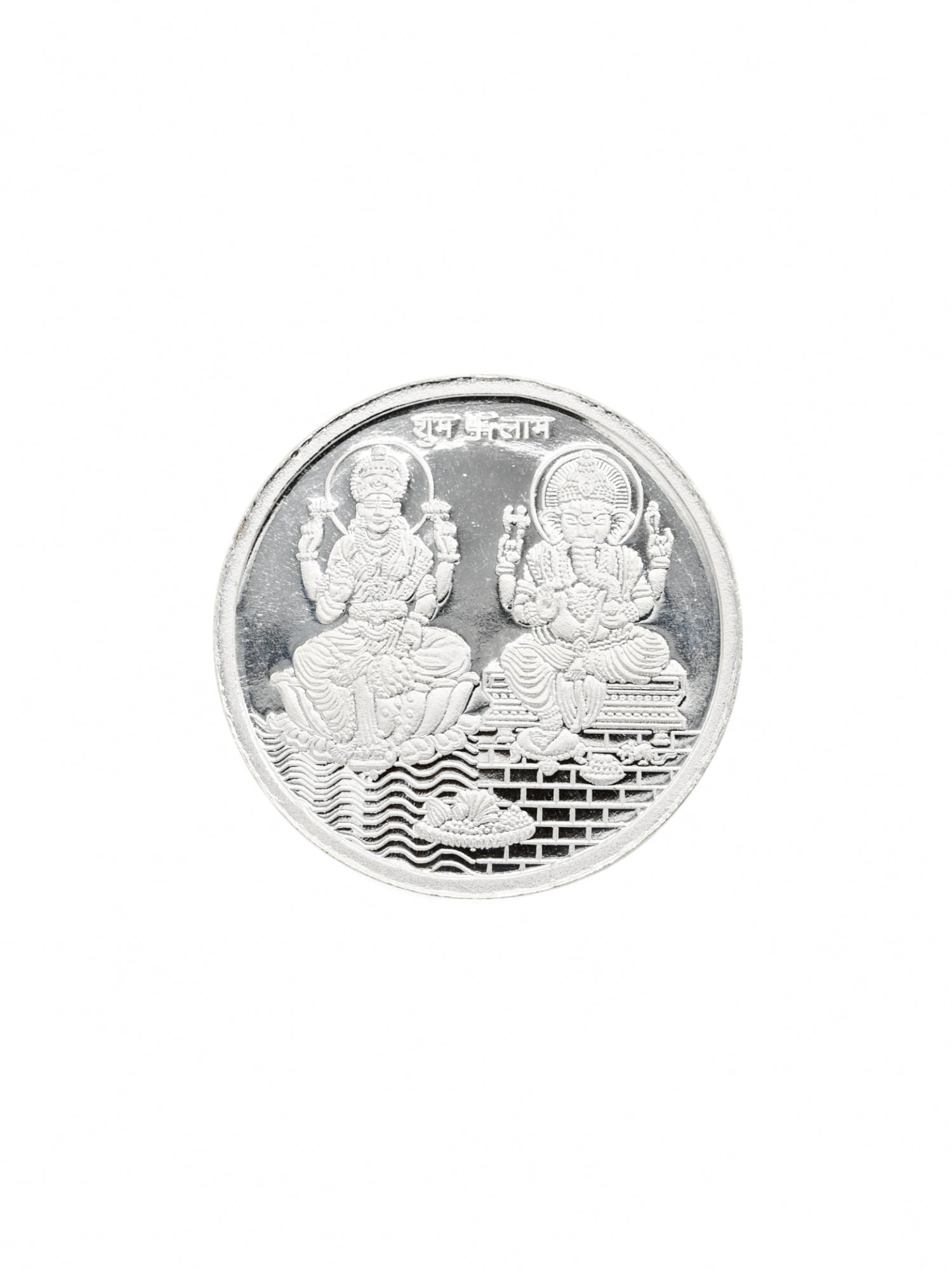 10 Grams Silver Laxmiji &amp; Ganesha Coin