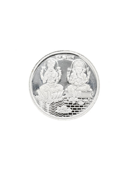 10 Grams Silver Laxmiji &amp; Ganesha Coin