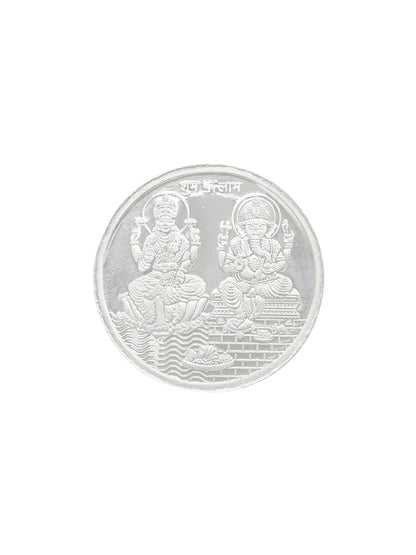 50 Grams Silver Laxmiji &amp; Ganesha Coin - Roop Darshan