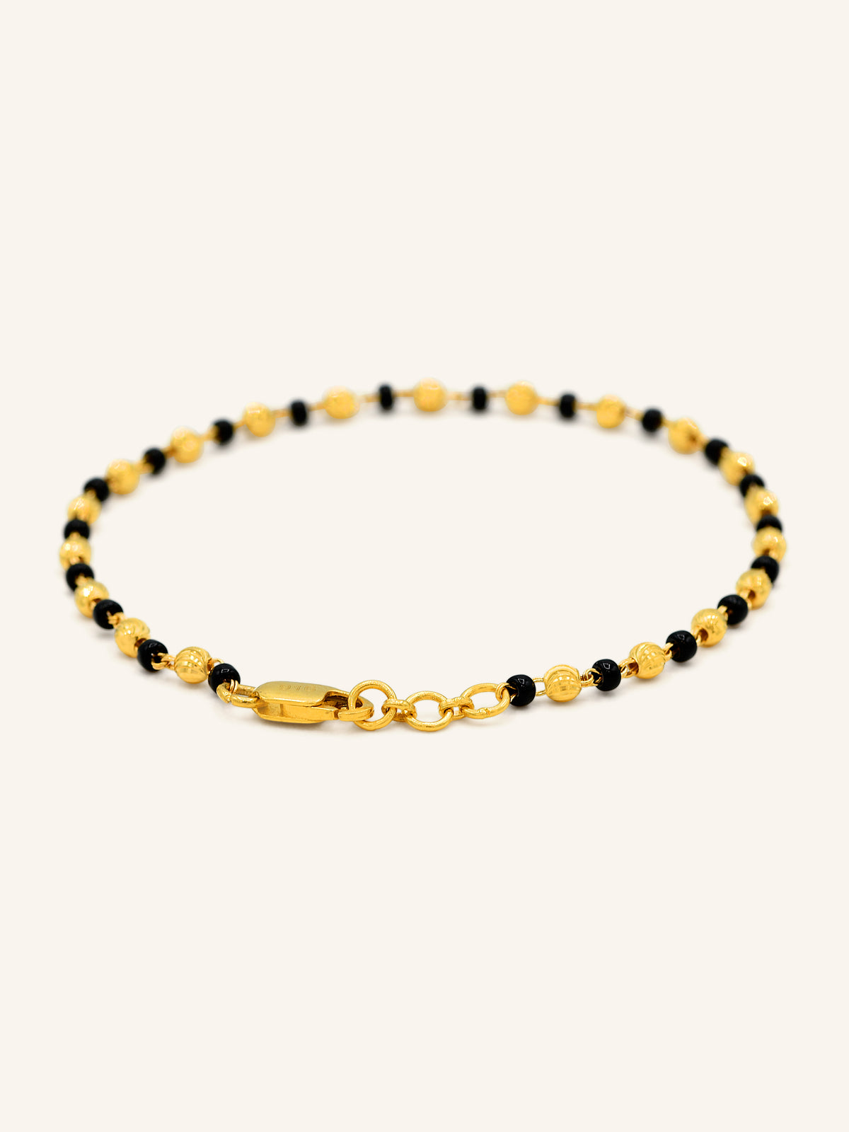 22ct Gold Black Bead Ball Bracelet