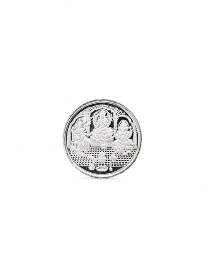 5 Grams Silver Laxmiji, Saraswati &amp; Ganesha Coin