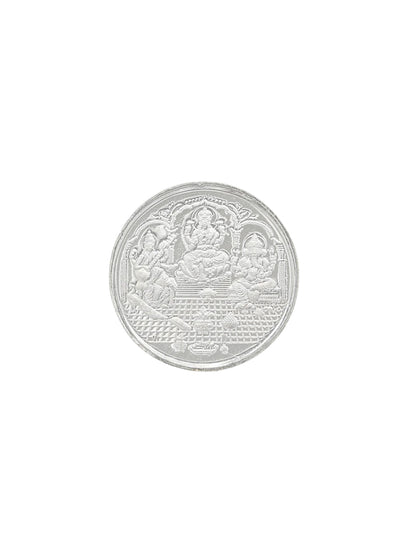 100 Grams Silver Laxmiji, Saraswati &amp; Ganesha Coin - Roop Darshan