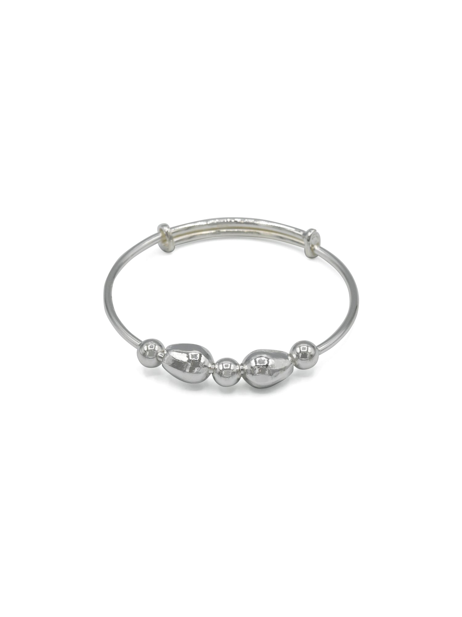 Silver Adjustable Pair Baby Bangle