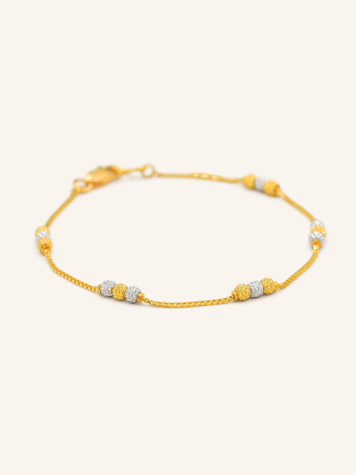22ct Gold Two Tone Ball Bracelet