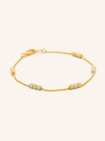 22ct Gold Two Tone Ball Bracelet