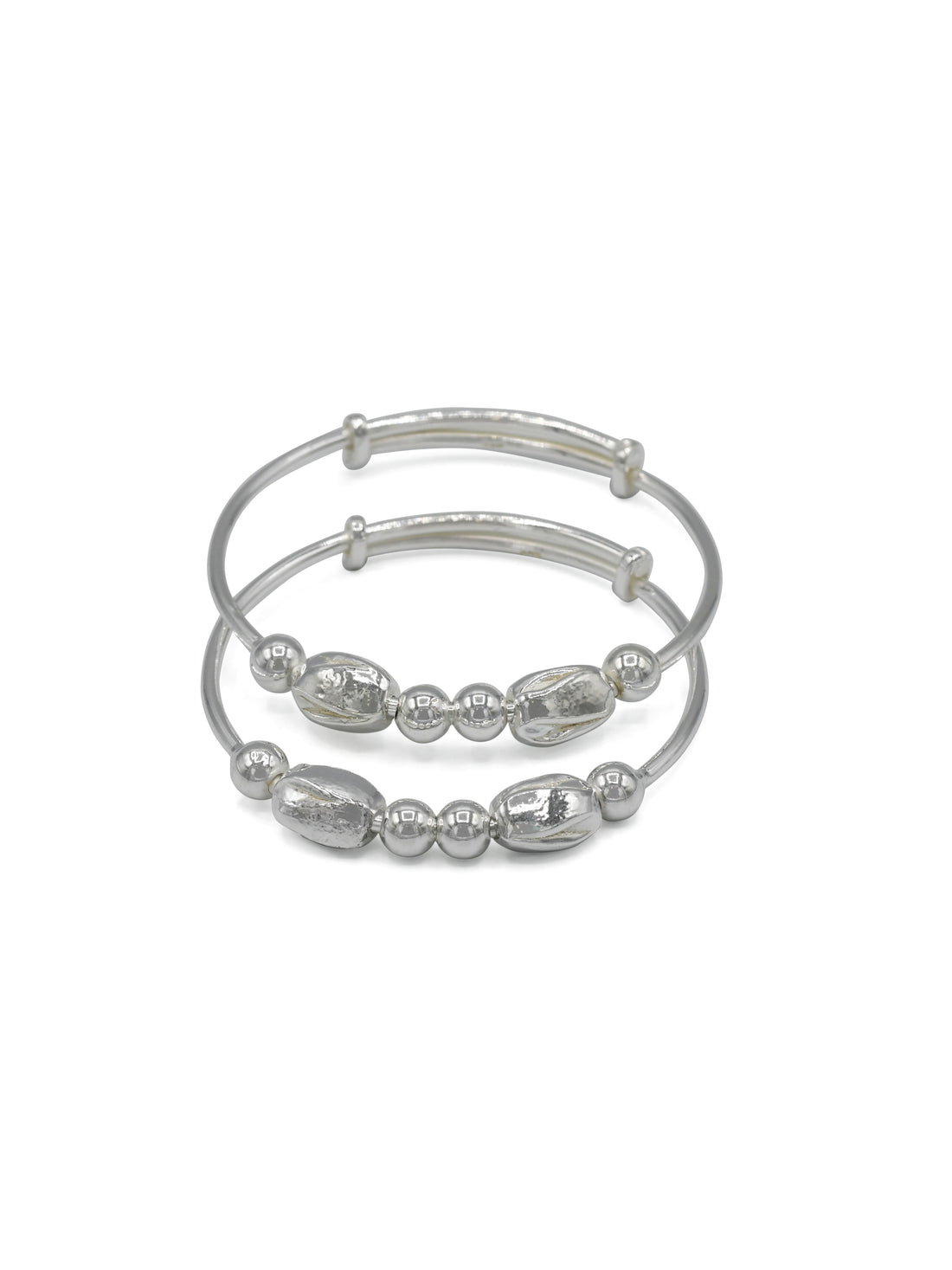 Silver Adjustable Pair Baby Bangle