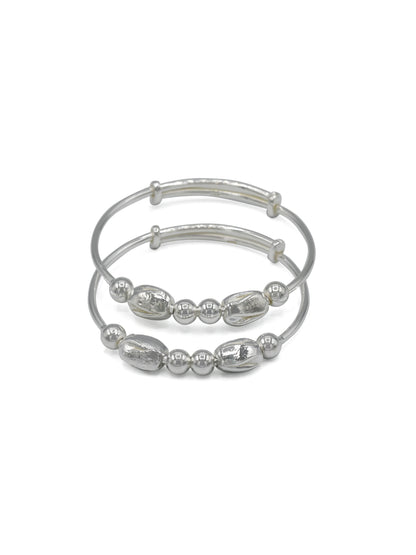 Silver Adjustable Pair Baby Bangle