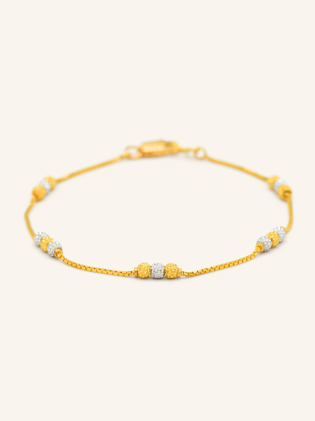 22ct Gold Two Tone Ball Bracelet