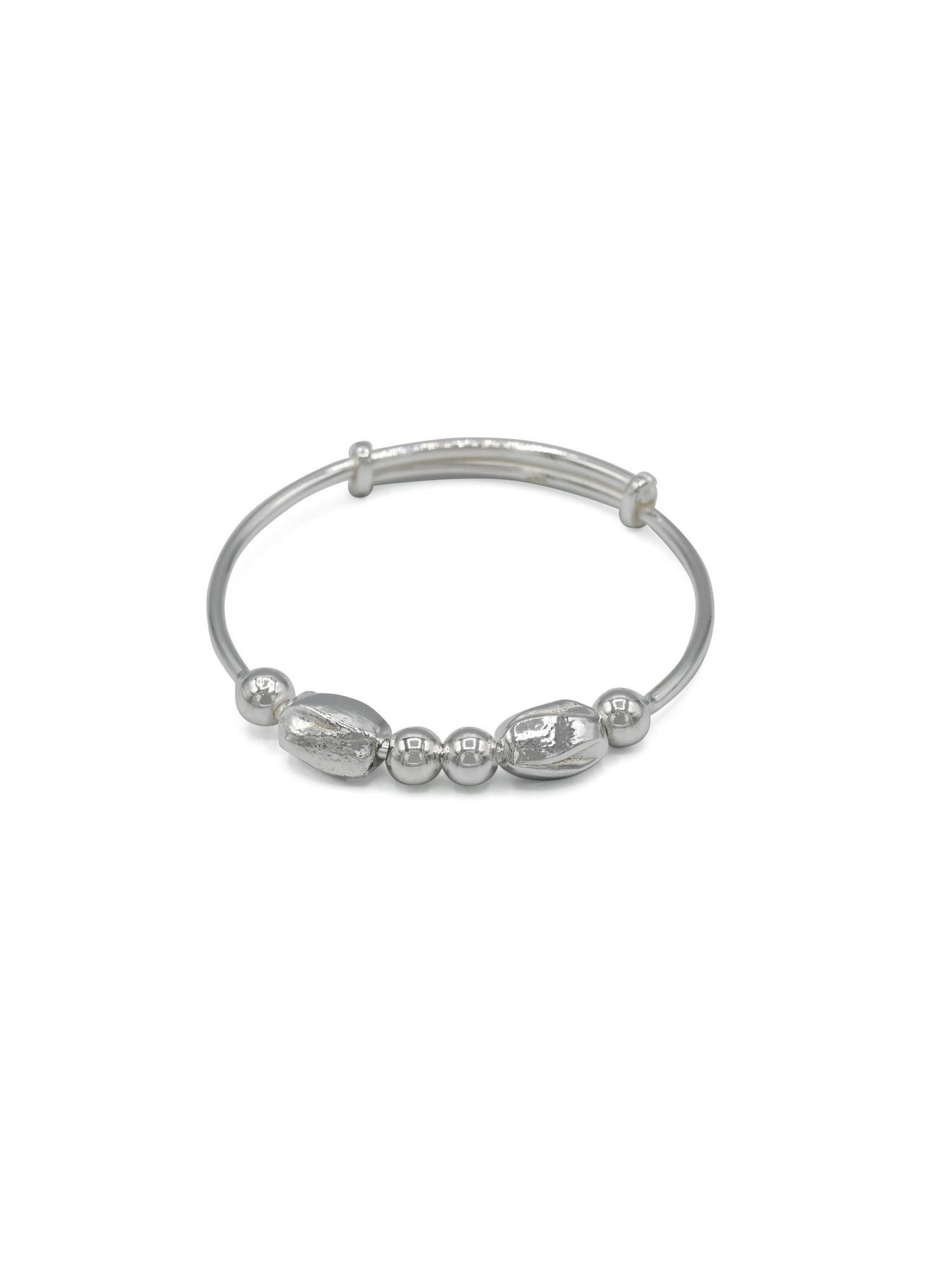 Silver Adjustable Pair Baby Bangle