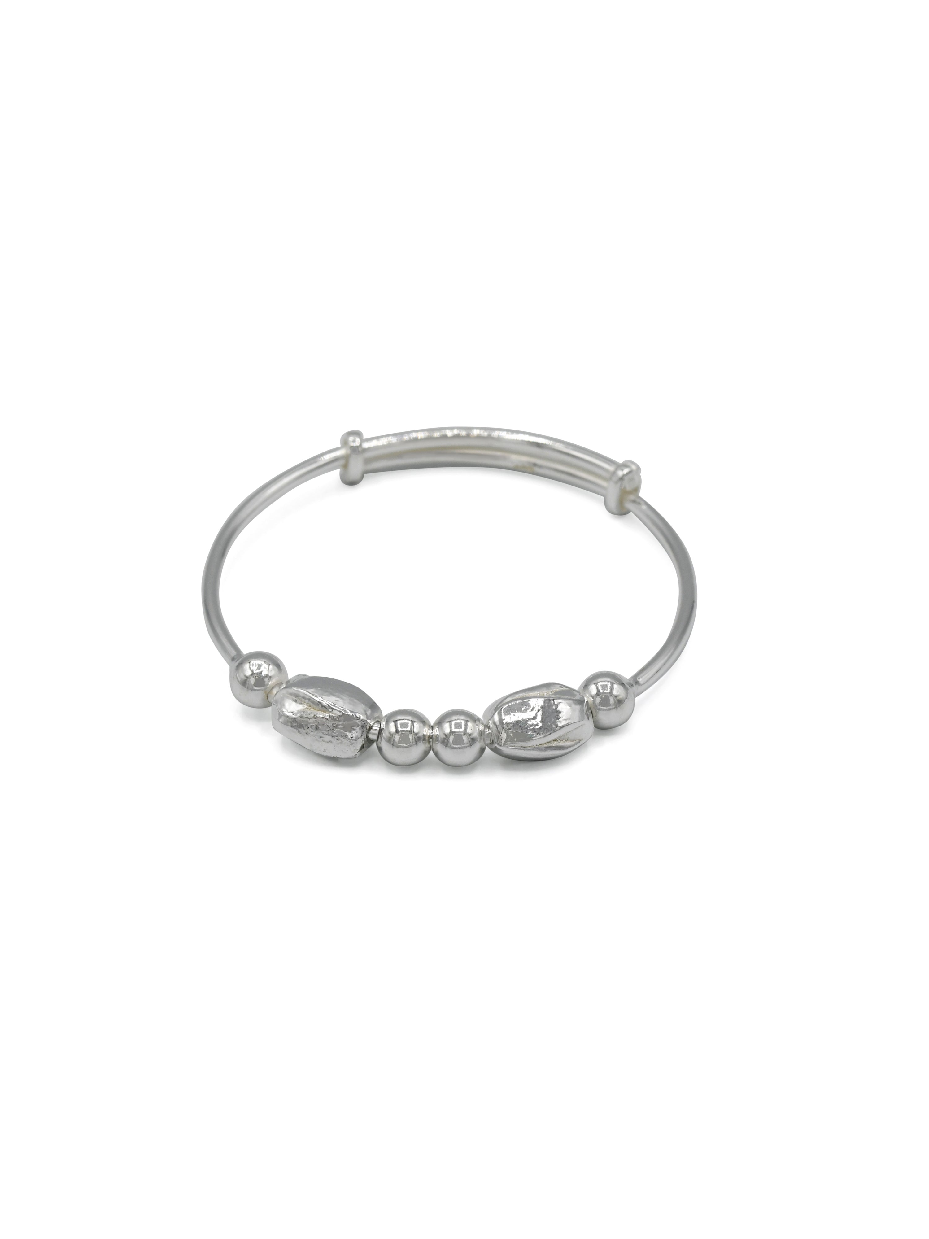 Silver Adjustable Pair Baby Bangle - Roop Darshan