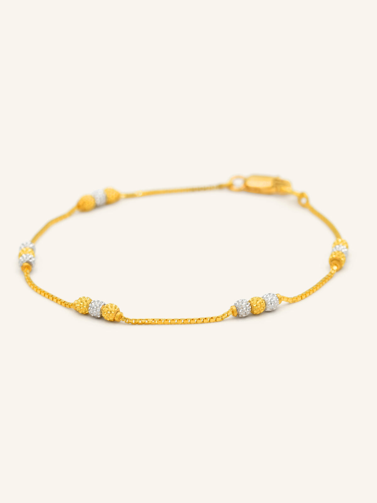 22ct Gold Two Tone Ball Bracelet