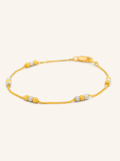 22ct Gold Two Tone Ball Bracelet