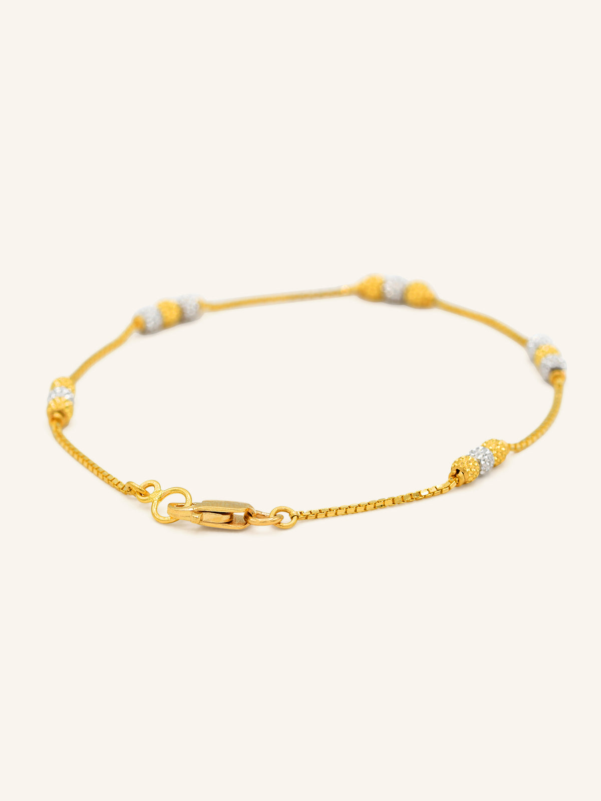 22ct Gold Two Tone Ball Bracelet