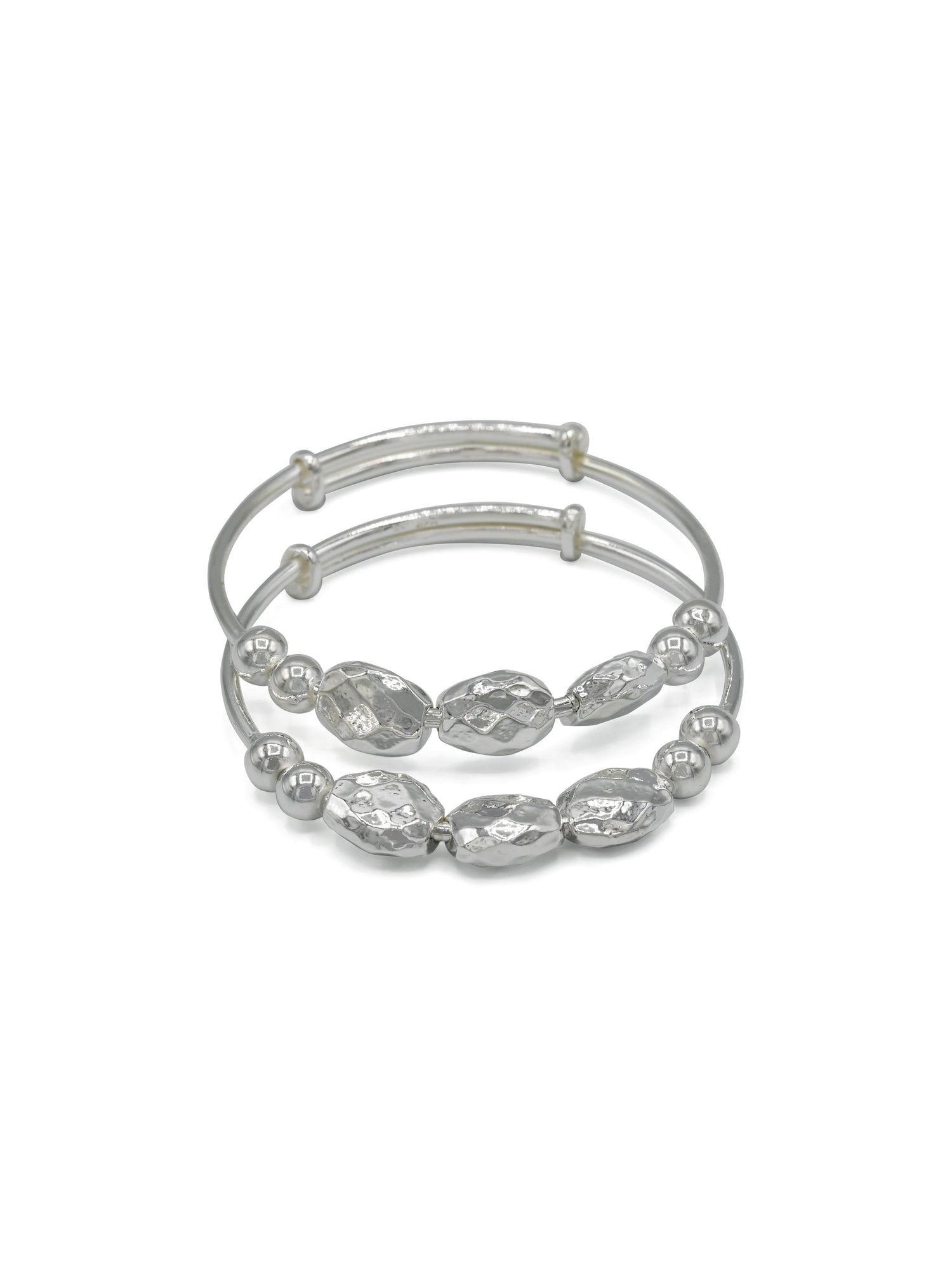 Silver Adjustable Pair Baby Bangle