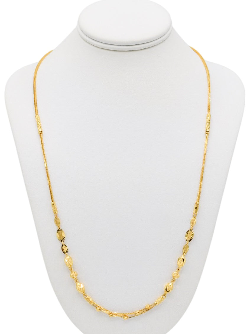 22ct Gold Ball Fancy Chain - Roop Darshan