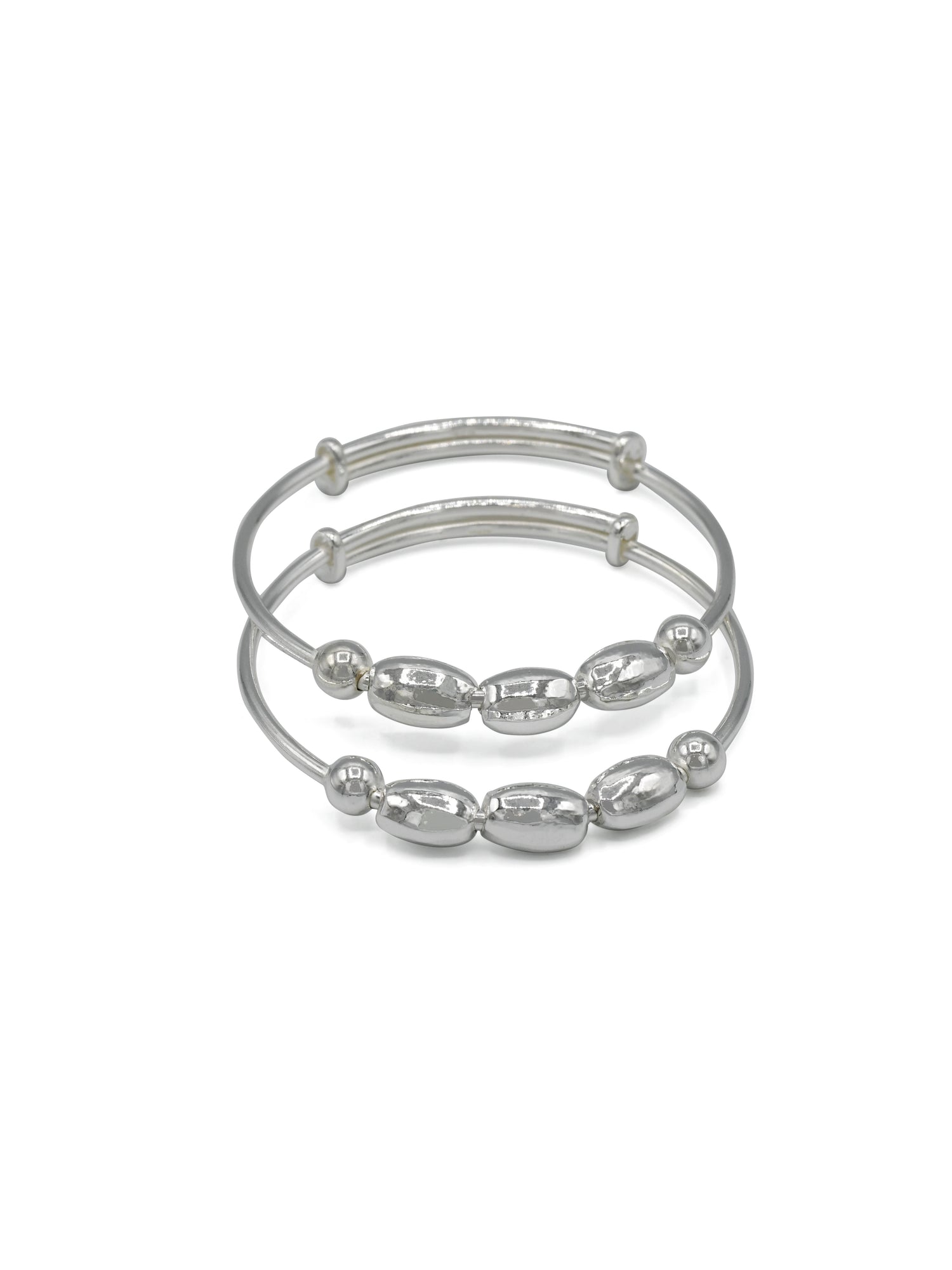 Silver Adjustable Pair Baby Bangle