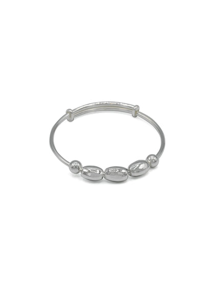 Silver Adjustable Pair Baby Bangle
