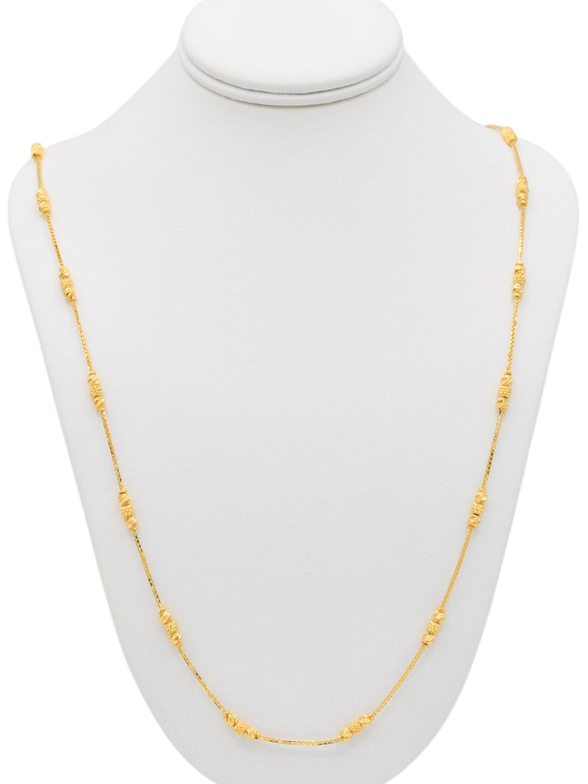 22ct Gold Ball Fancy Chain – Roop Darshan