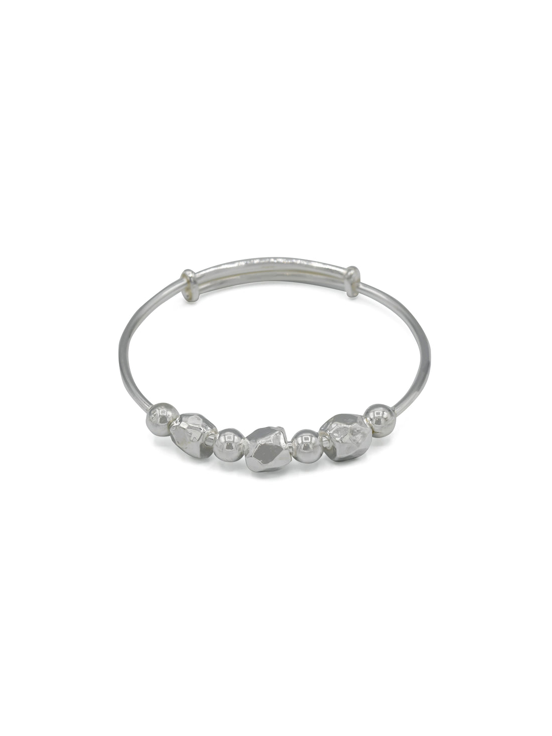 Silver Adjustable Pair Baby Bangle