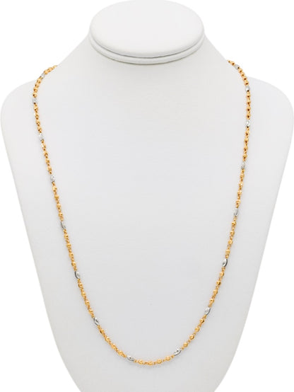 22ct Gold Two Tone Ball Fancy Chain
