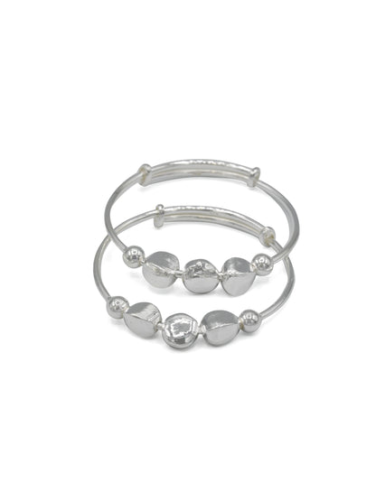 Silver Adjustable Pair Baby Bangle