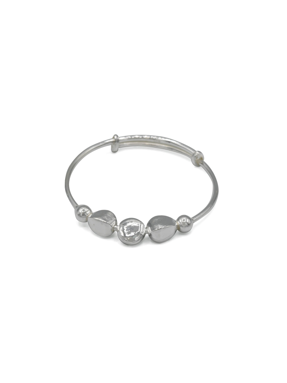 Silver Adjustable Pair Baby Bangle